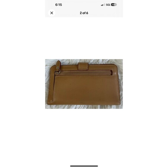 Lodis Small Credit Card Wallet Carmel Brown Leather Bifold Wallet 5.5” x 3” - Picture 2 of 6